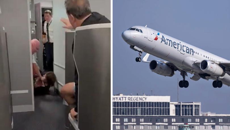 Both passengers were handed over to police after the plane returned to the boarding gate following the aggressive confrontation.