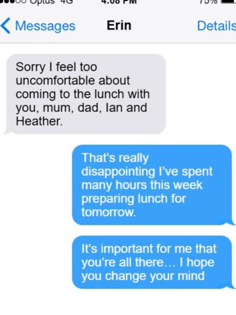 A mock-up of the text exchange: Picture: NewsWire.