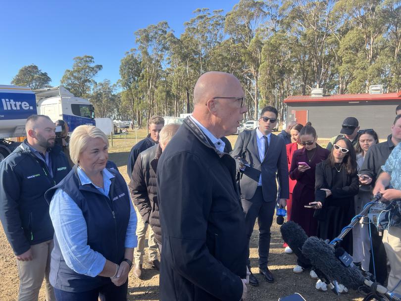 Peter Dutton makes an appearance in Tasmania.