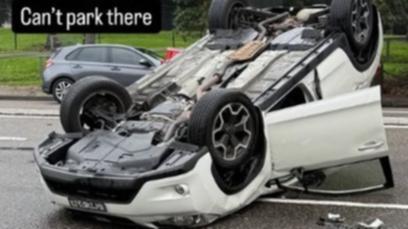Cooper Johns flipped his car on Wednesday.