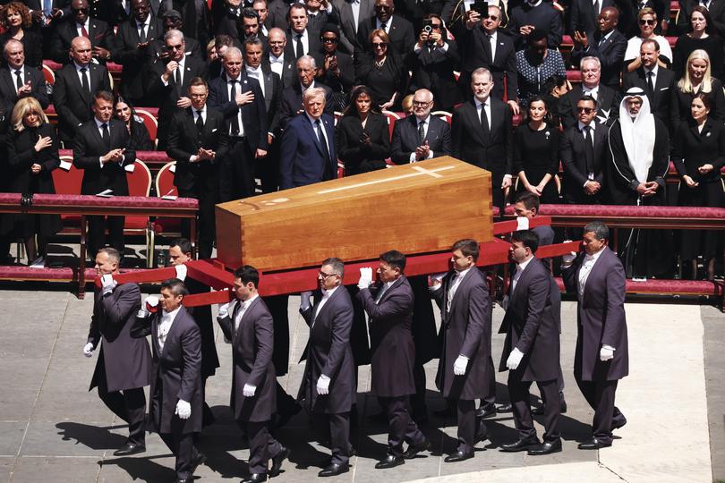 The funeral of Pope Francis in St. Peter’s Square on April 26, 2025 in Vatican City, Vatican.