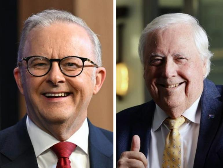 Anthony Albanese, Clive Palmer and Peter Dutton.