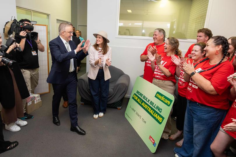 Labor Prime Minister Anthony Albanese In strathpine in the electorate of Dickson visiting an electorate office thanking Labor volunteers and supporters.