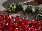 Cardinals at the funeral Mass of Pope Francis at St. Peter's Square in Vatican City, on Saturday. 