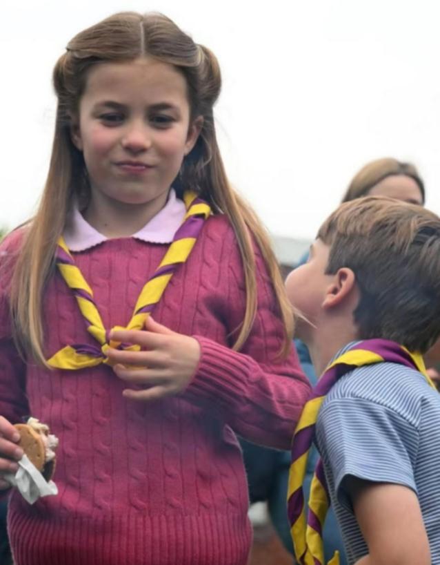 Prince Louis and Princess Charlotte toasting marshmallows and making s’mores