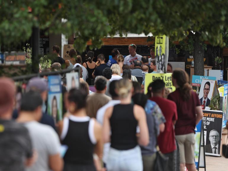 Early voters line up to cast their ballots across Perth. 
