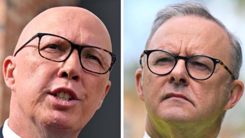 Peter Dutton and Anthony Albanese are struggling to cut through with their policies, polling shows. (Mick Tsikas, Lukas Coch/AAP PHOTOS)
