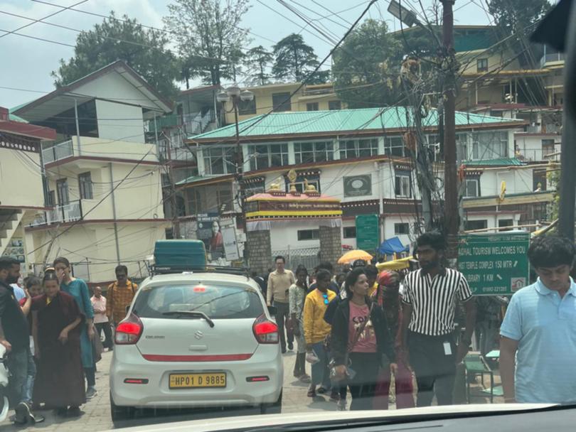 The chaotic and tiny streets of Dharamshala.