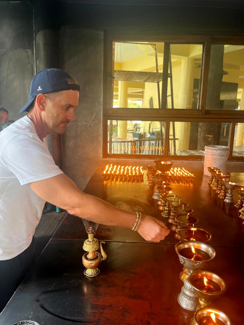 Justin Langer at a candle ceremony to remember those who have passed.