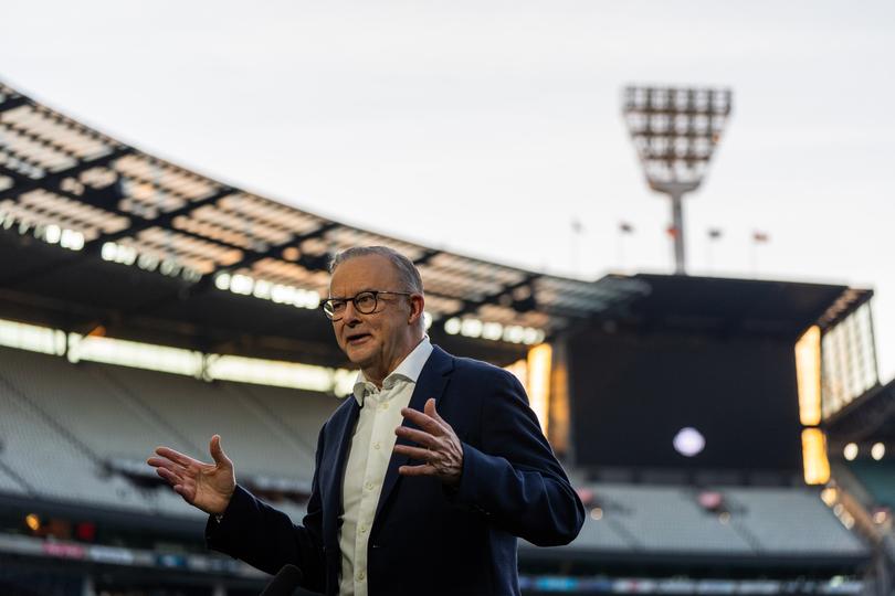 Anthony Albanese completed his live TV interviews from the MCG.