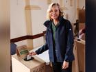 Nationals candidae for Bullwinkel Mia Davies votes at the Northam Town Hall.
