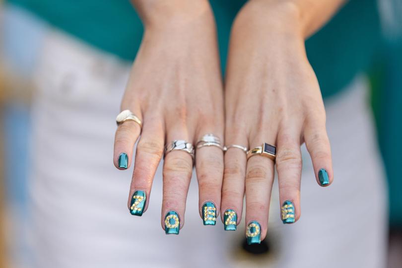 A detail seen on a supporter of Independent candidate Zoe Daniel outside a polling booth in Hampton Primary School on Election Day in Melbourne, Saturday, May 3, 2025. 