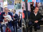 Anthony Albanese and Peter Dutton out and about on election day.
