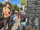 Voters paid the hefty fee of $6 for their right to a democracy sausage with a ‘paesanella haloumi’ coming in at $9.50.