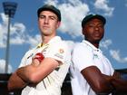 Kagiso Rabada (right) is serving a provision ban after testing positive to a recreational drug. 