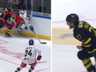 William Eklund’s arm was cut by a rival’s skate in a scary incident. 