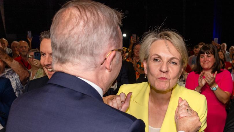 Ms Plibersek and Mr Albanese at his campaign launch party.