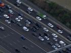 There are delays on the CityLink/Tullamarine Fwy between Bulla Rd and Bell St in Pascoe Vale South due to a collision which injured two men on Monday morning.