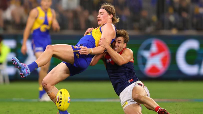 Harley Reid has been urged to ‘get out’ of West Coast after he copped a heavy tag in the loss to Melbourne on Saturday night.