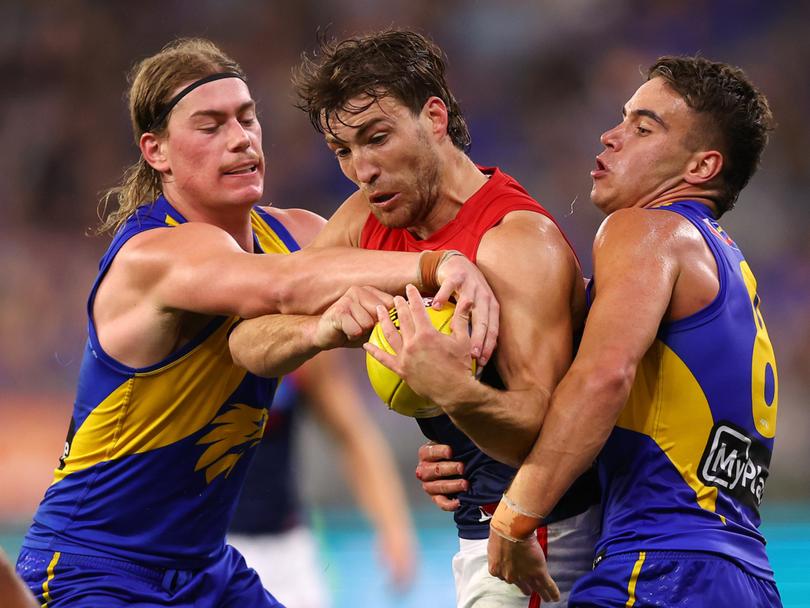 Jack Viney tagged Harley Reid out of the game.