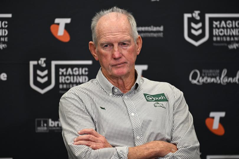 Wayne Bennett was not a happy camper after Souths’ loss to the Knights.