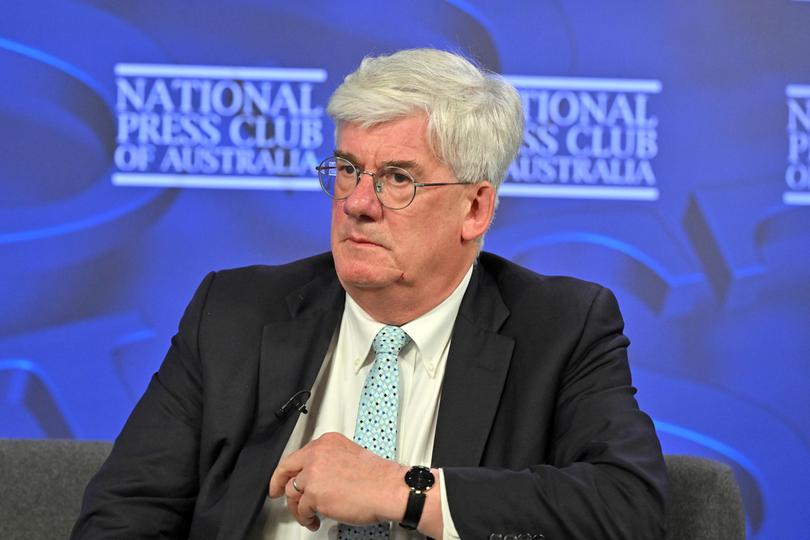 Economist Saul Eslake at the National Press Club in Canberra.