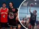 Josh Giddey playing social basketball on Monday night.