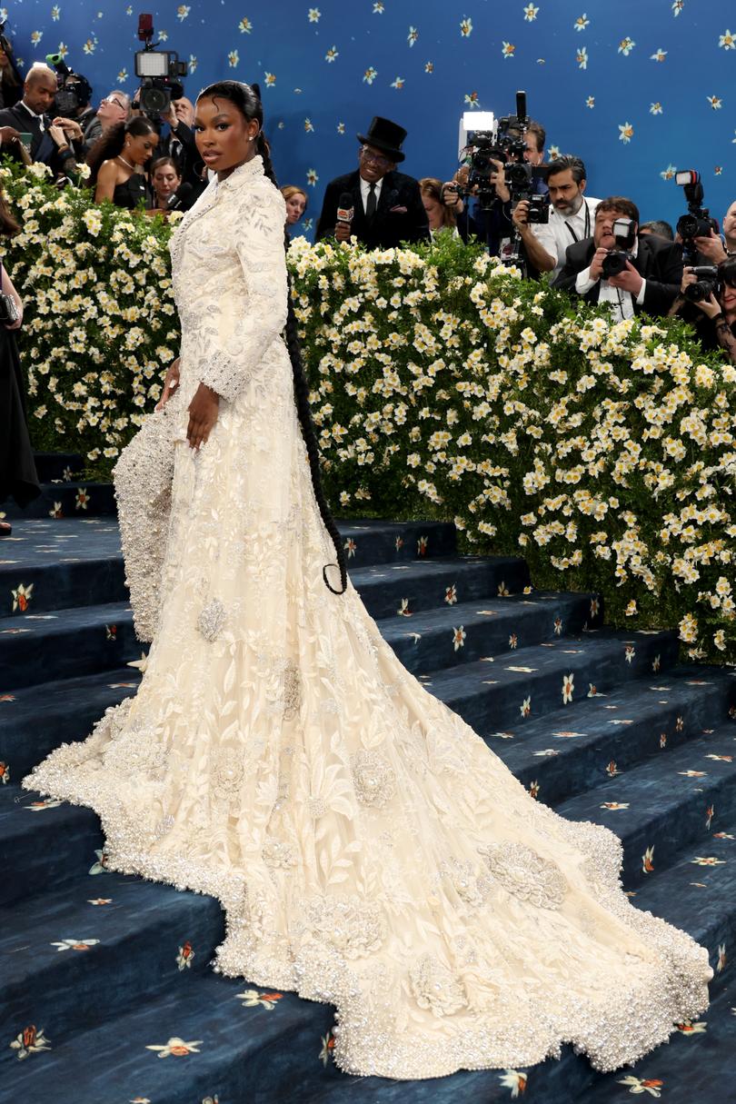 Coco Jones attends the 2025 Met Gala Celebrating "Superfine: Tailoring Black Style" at Metropolitan Museum of Art on May 05, 2025 in New York City.