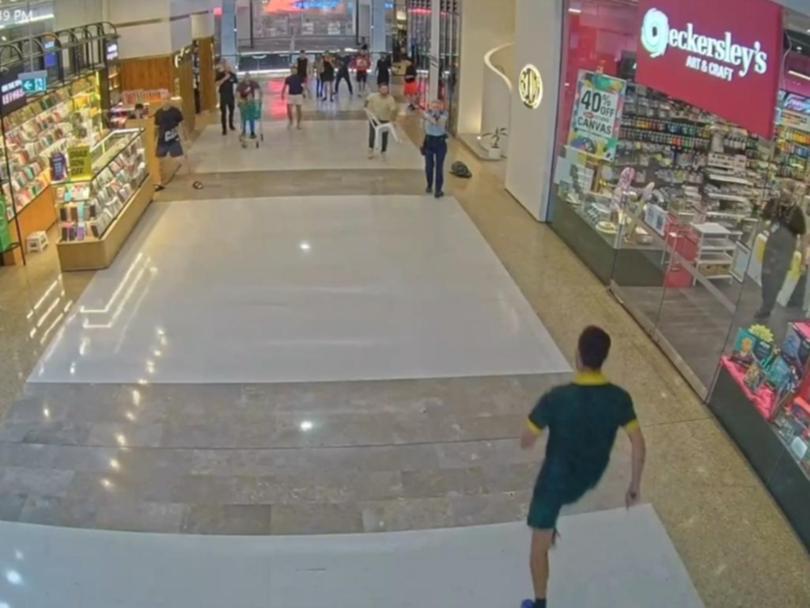 Inspector Amy Scott confronts Joel Cauchi inside Westfield Bondi Junction. Picture: Supplied