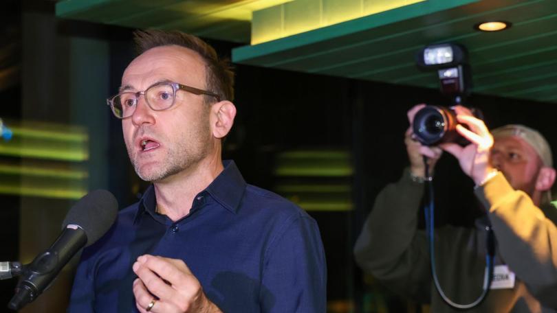 Greens leader Adam Bandt has fallen behind his Labor challenger in the vote count. Picture: NewsWire / Ian Currie