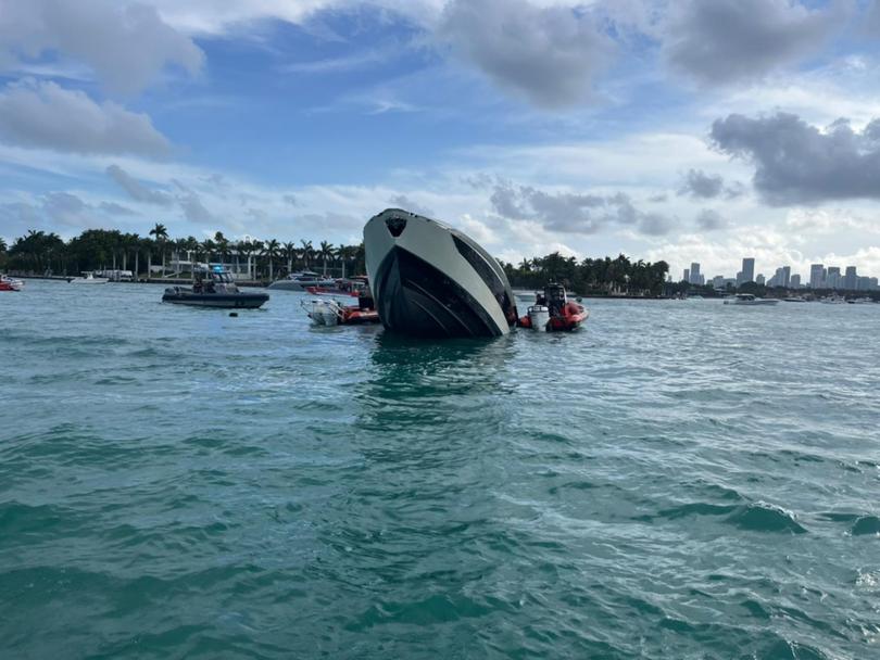 Authorities have not identified the owner of the yacht nor details of why it went under.