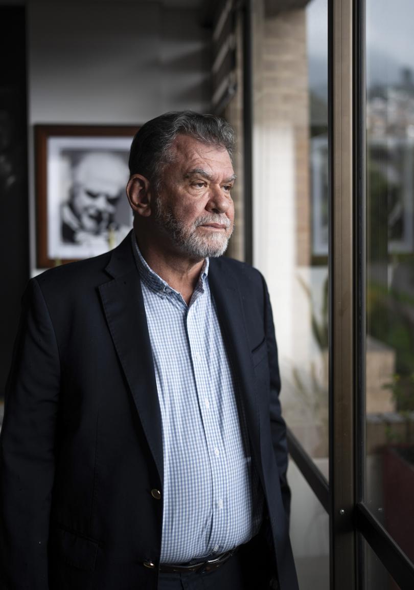 León Valencia, director of the Peace and Reconciliation Foundation, at his home in Bogota, Colombia, May 4, 2025. The withdrawal of U.S. funds “puts wind in the wings of armed groups,” he said.