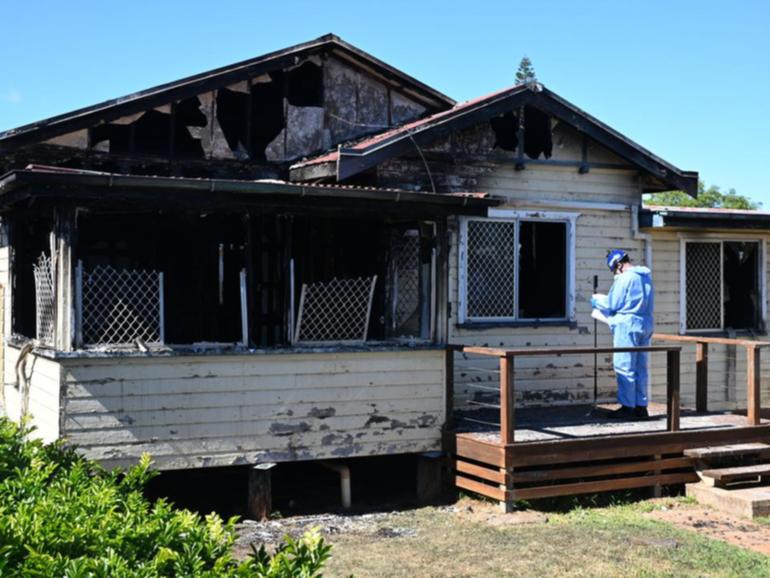 A forensic examination is identifying remains found after a fatal fire in Queensland. (Darren England/AAP PHOTOS)