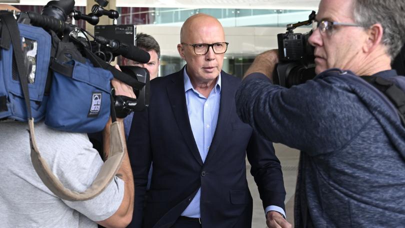 Peter Dutton arrives in Canberra.