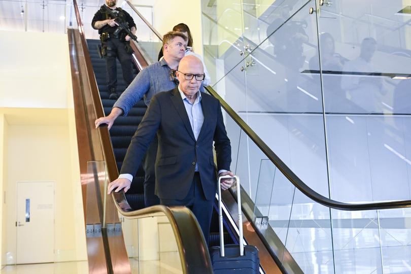 Leader of the Opposition Peter Dutton arrives in Canberra Picture: NewsWire / Martin Ollman