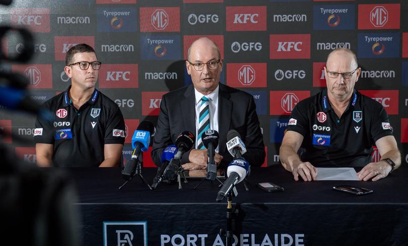 David Koch (c) said the club was ‘incredibly angry’ over the Willie Rioli threats.
