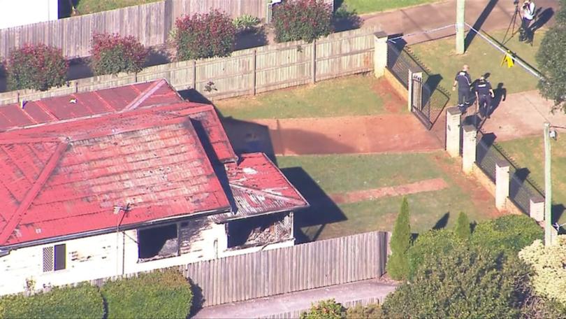 Police at the Toowoomba property.