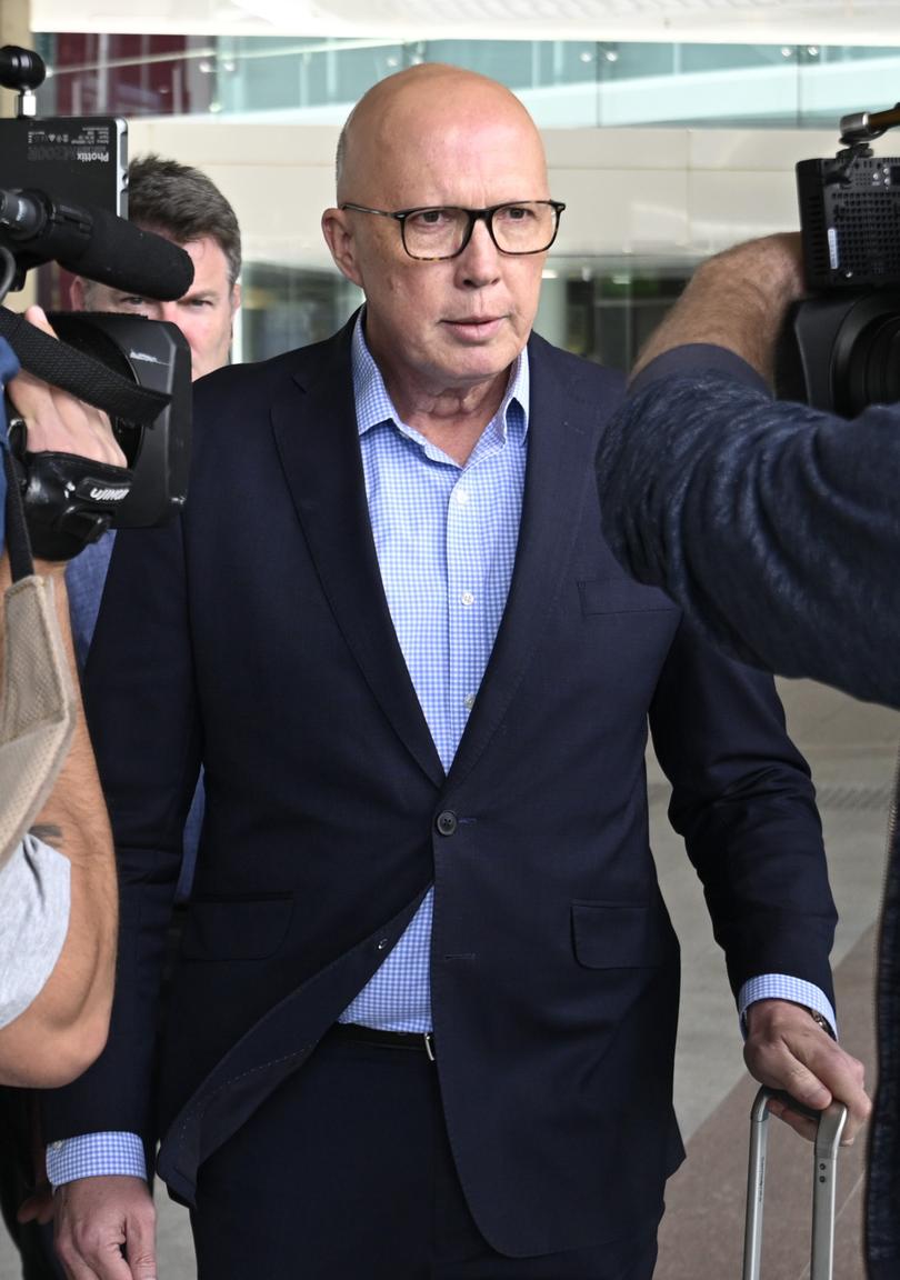 Peter Dutton arrives in Canberra.