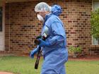 An elderly couple were found bashed and stabbed to death after police shot dead a terror suspect.