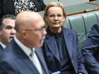 Deputy Leader of the Opposition Sussan Ley watches then-Opposition Leader Peter Dutton in Parliament House.