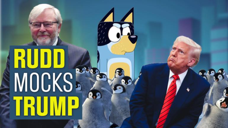 In today’s episode, Ben O’Shea reveals US Ambassador Kevin Rudd mocked Trump over Bluey “tax”.