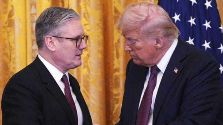 No word from Keir Starmer as to whether Britain is the subject of Donald Trump's latest trade post. (AP PHOTO)