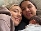 Sam Kerr, Kristie Mewis and their baby Jagger. 