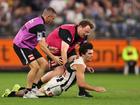 Questions are being asked why umpires didn’t stop the game after Lachie Schultz’s injury.