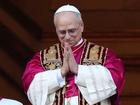 The newly elected Pontiff, Pope Leo XIV is seen for the first time from the Vatican balcony.