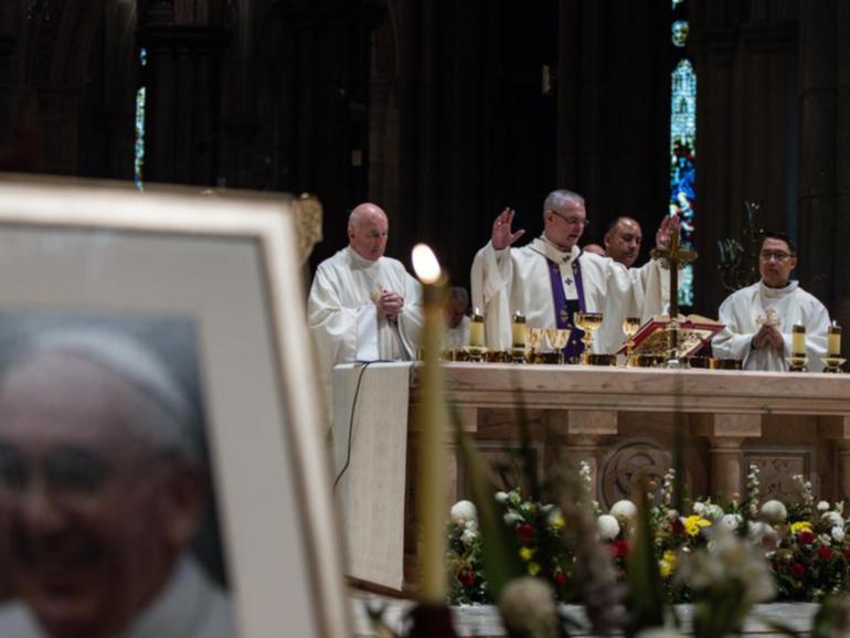Robert Prevost's selection as pontiff to replace Pope Francis has been welcomed in Australia. (Diego Fedele/AAP PHOTOS)
