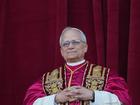 The newly elected Pontiff, Pope Leo XIV is seen for the first time from the Vatican balcony.