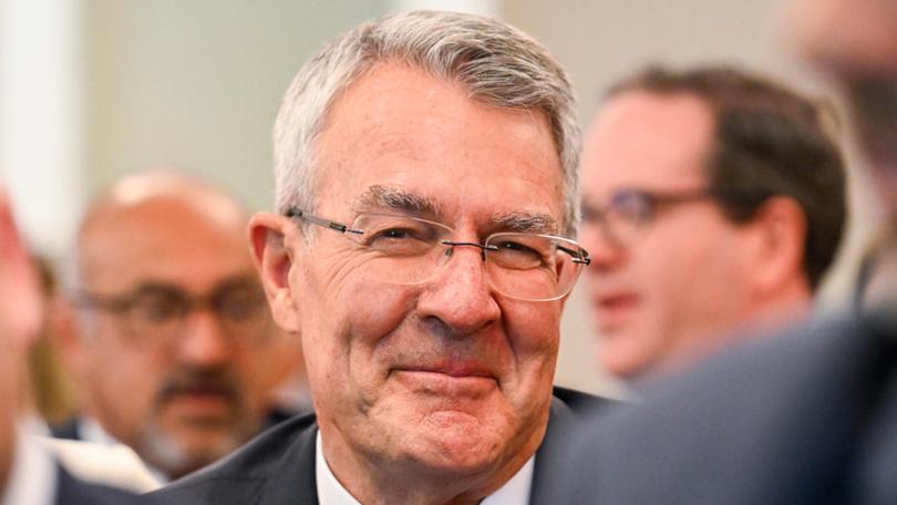 Mark Dreyfus attends the caucas on Friday.