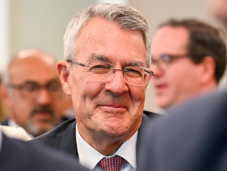  Mark Dreyfus attends the caucas on Friday.