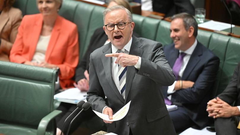 Prime Minister Anthony Albanese during Question Time in the House of Representatives.